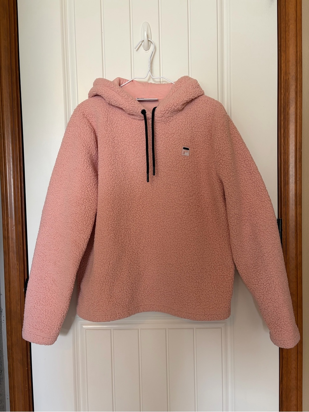 FILA Pink Sherpa Fleece Pullover Hoodie